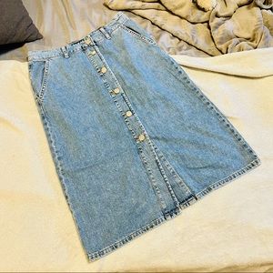 Mango MNG Denim Buttoned Skirt: Size Small EUC